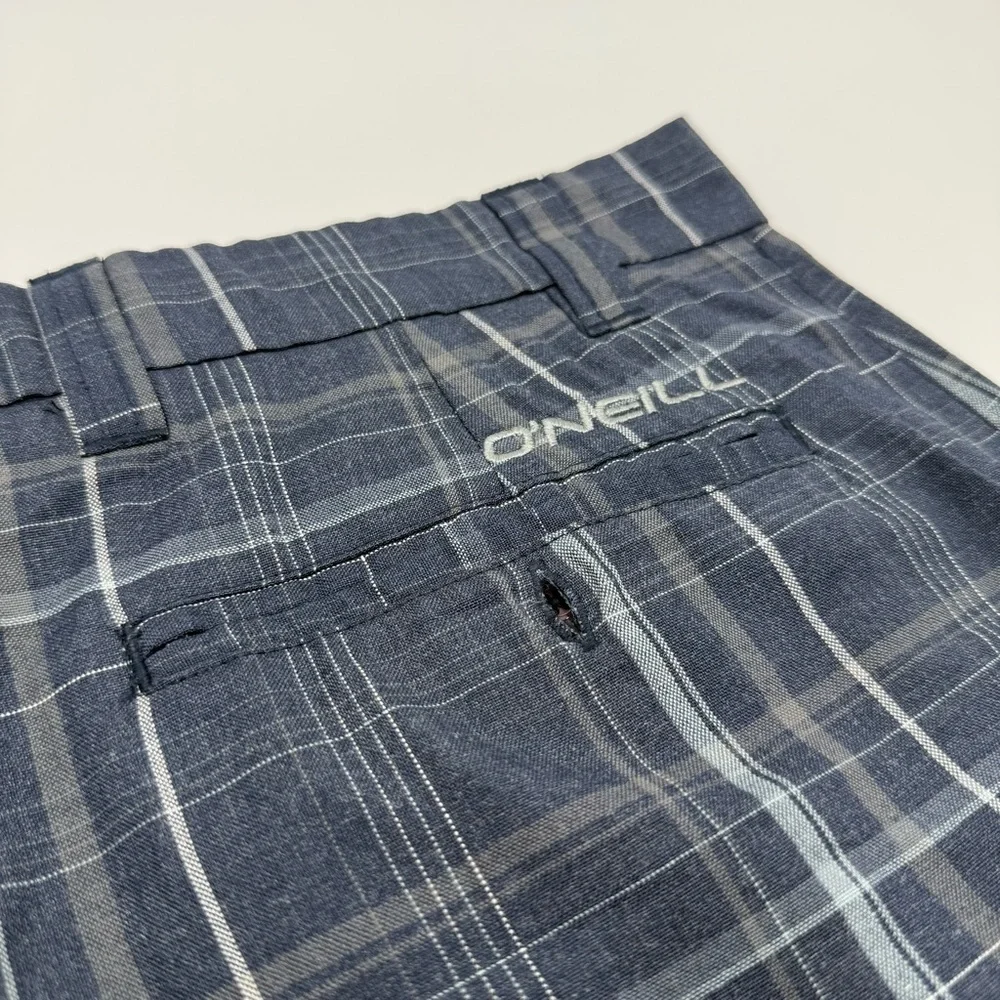 O’Neill Men’s Triumph Blue Heather Plaid Shorts 30 Teen Boy’s - Picture 6 of 13